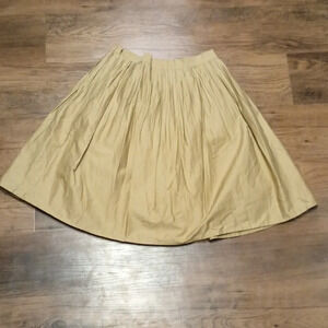 NU New York Khaki Pleated A Line Skirt ZZZ